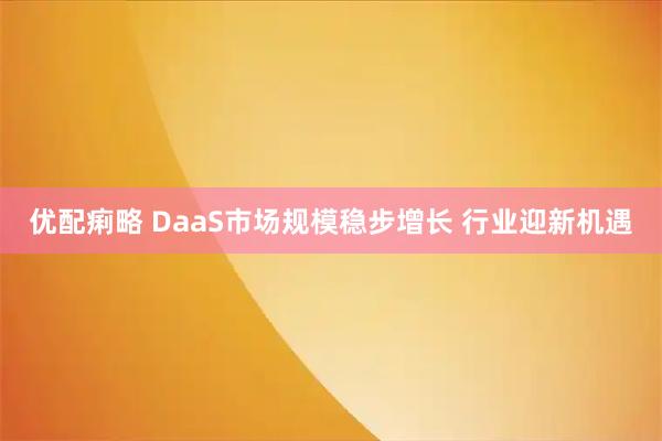优配痢略 DaaS市场规模稳步增长 行业迎新机遇