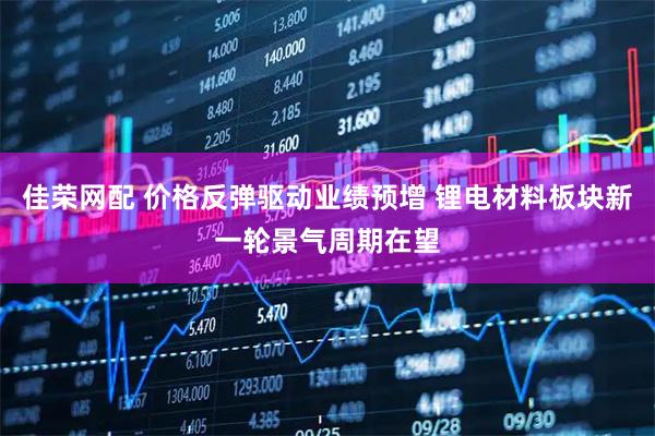 佳荣网配 价格反弹驱动业绩预增 锂电材料板块新一轮景气周期在望
